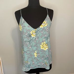 Loft Top | Blue & Yellow Floral With Buttons